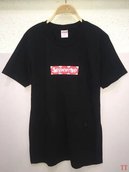 supreme和lv联名t恤,supreme lv联名卫衣 supreme t恤 2017新款 lv合作款时尚男生圆领短袖t恤