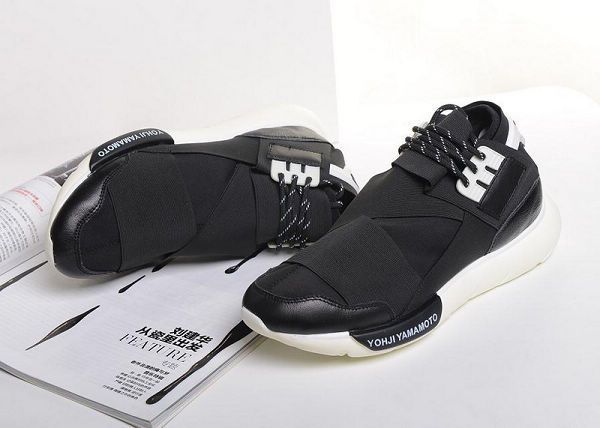 adidas y-3 山本耀司街頭潮流限量版男鞋 黑武士忍者鞋 黑白色