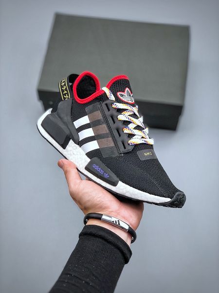 adidas boost nmd r1 2022新款 彈力針織鞋面顆粒大底男女款慢跑鞋