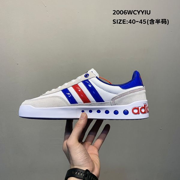 adidas 2020新款 三葉草皮面拼接低幫男生休閒板鞋