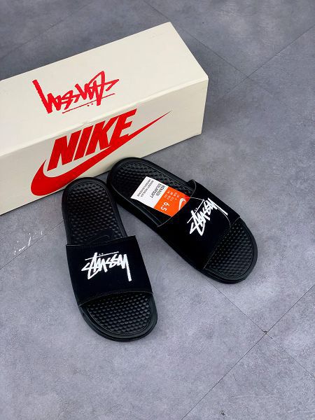 Nike Benassi x Stussy聯名 2020新款 夏季情侶款沙灘拖鞋