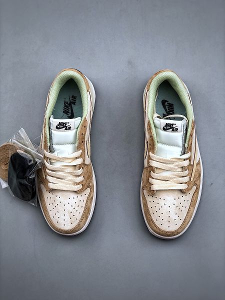 Travis Scott × Jordan Air Jordan 1 Low 系列 2023全新男女款 米黃綠色休閒鞋