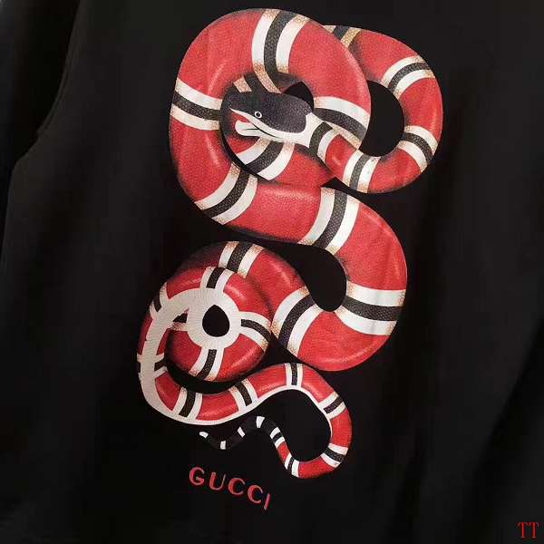 gucci衣服 2017新款 蛇字母印花男生潮牌长袖连帽卫衣