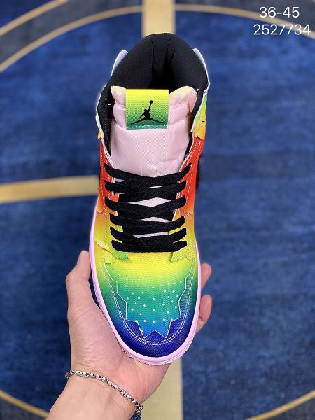Nike AJ1 x JBalvin 2021新款 喬丹1代雷鬼天王聯名笑臉情侶款籃球鞋 帶半碼