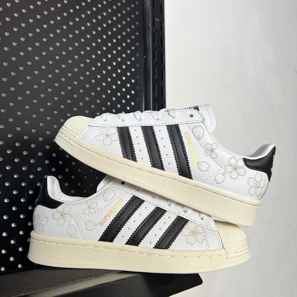 Adidas Superstar 2023新款 三葉草紫外線變色刺繡櫻花男女款板鞋