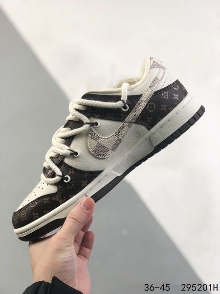 Nike SB Dunk Low 綁繩綁帶系列 LV聯名 男女款復古低幫休閒運動滑板板鞋