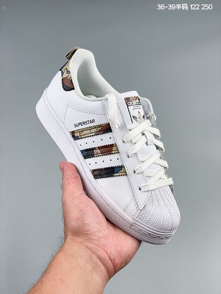 Adidas Originals Superstar 2021新款 女款貝殼頭經典百搭休閑運動板鞋 帶半碼