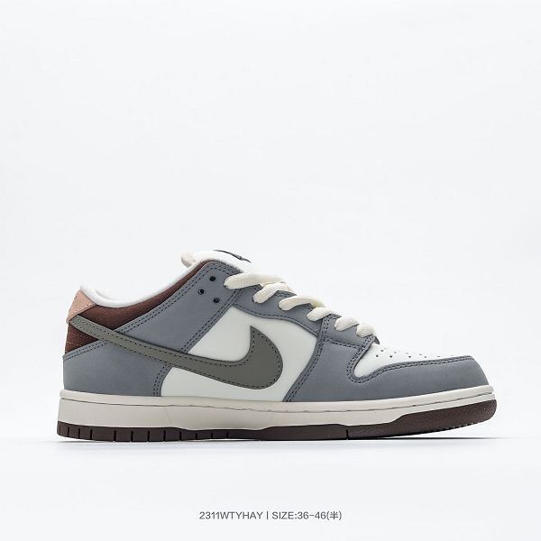 Nike SB Dunk Low Yuto Horigome 聯名 2023全新男女款灰白羽毛灰紅復古低幫休閒運動滑板板鞋