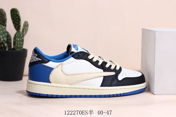 Nike Air Jordan 1 Retro Low 2021新款 喬丹1代白藍倒勾低幫男款籃球鞋