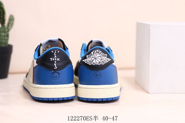 Nike Air Jordan 1 Retro Low 2021新款 喬丹1代白藍倒勾低幫男款籃球鞋