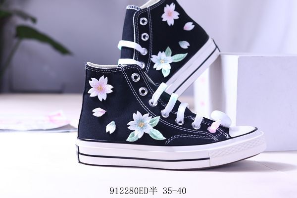 Converse 1970s 2020新款 花卉刺繡校園情侶帆布板鞋