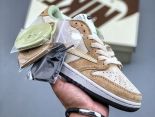 Travis Scott × Jordan Air Jordan 1 Low 系列 2023全新男女款 米黃綠色休閒鞋