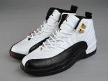 air jordan 12 retro 新款上市 時尚男款個性高幫籃球戰靴 白黑 